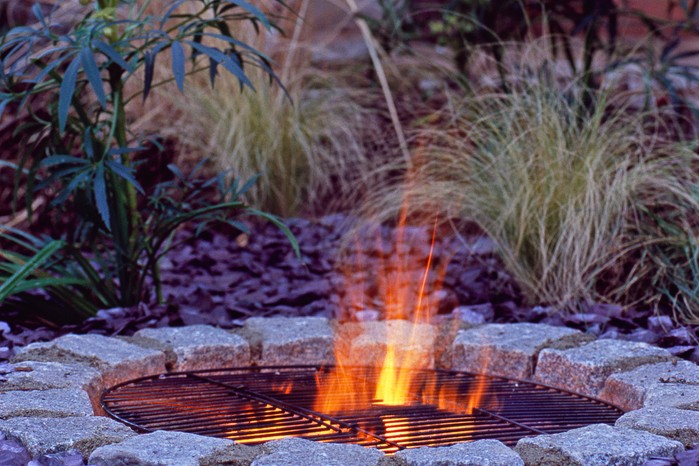 Fire pit in garden Fire pit in garden